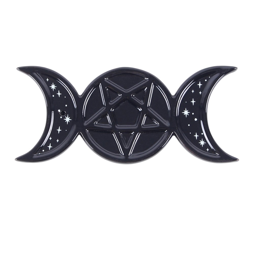 Something Different - Spellbound Secrets Triple Moon Incense Stick Holder Incense holder - Black/White
